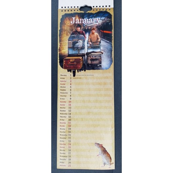 Harry Potter Long 2004 Wall Calendar From UK Vintage 16.5" x 6" Danilo Pictures - Picture 2 of 9